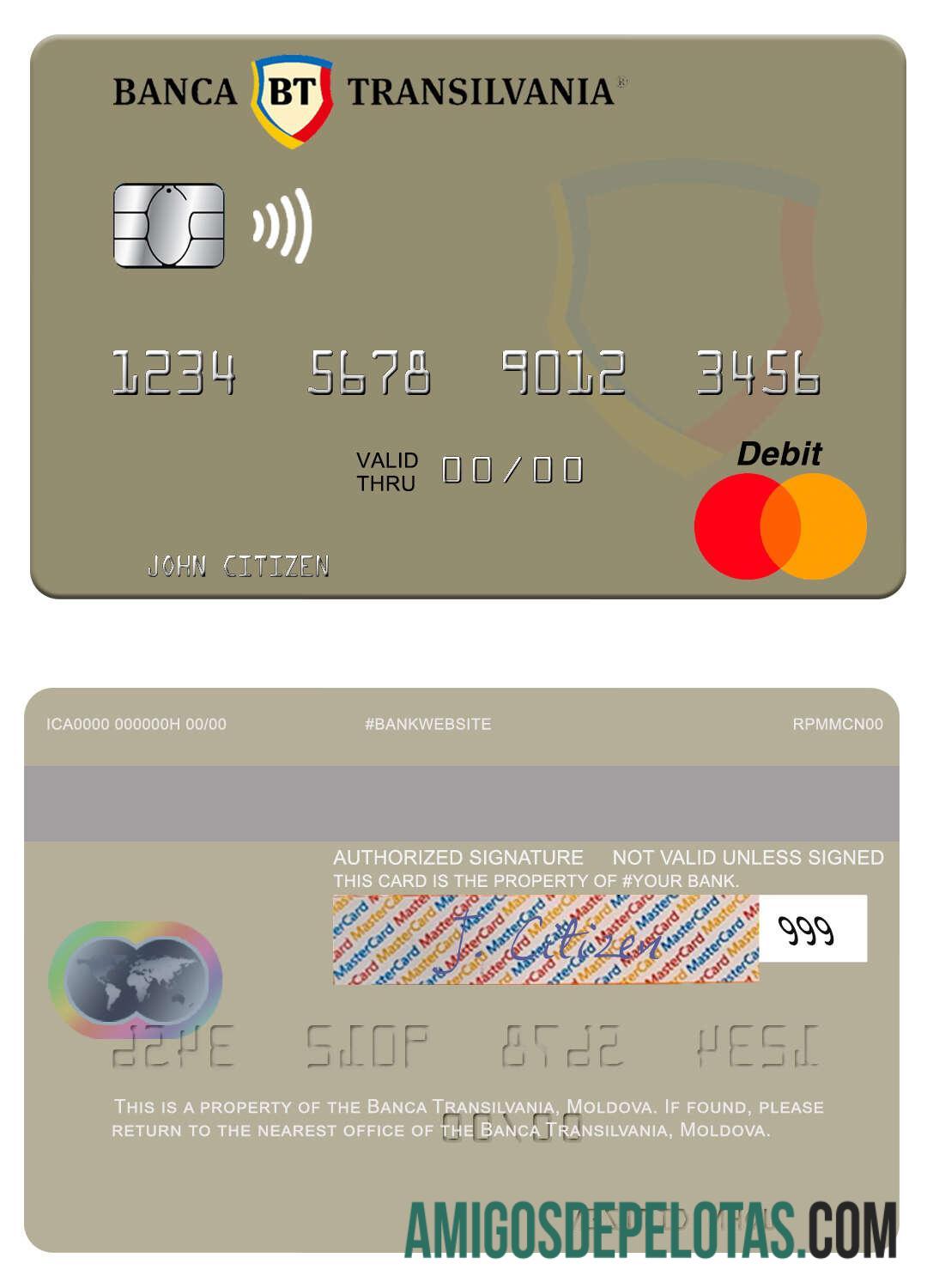 Moldova Banca Transilvania Mastercard sample